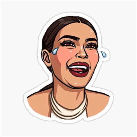 kim kardashian cartoon laughing sticker for sale by hayacoco redbubble