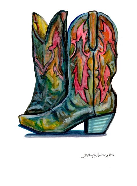 Watercolor Cowboy Boots At Getdrawings Free Download