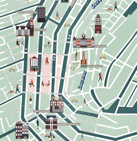 Map Illustration Amsterdam 9 Streets On Behance Best Places To Eat