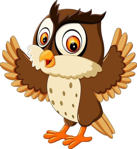 Illustration Of Cute Owl Cartoon Cute Owl Cartoon Happy Cartoon Wood