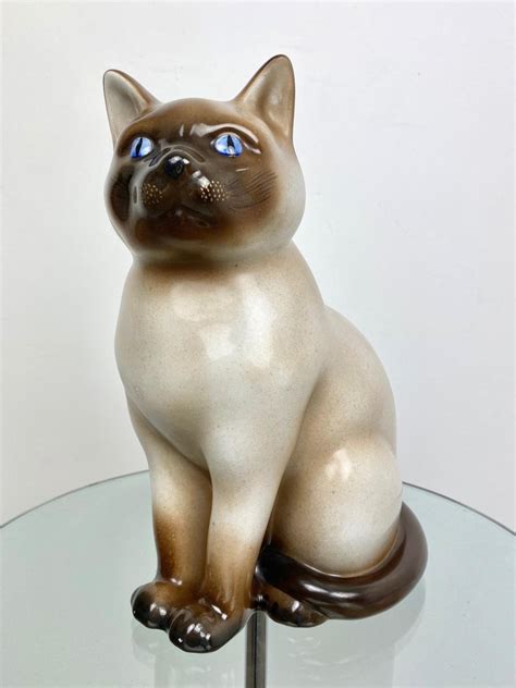 Siamese Cat Vintage Ceramic Sculpture By Piero Fornasetti 1960s Italy