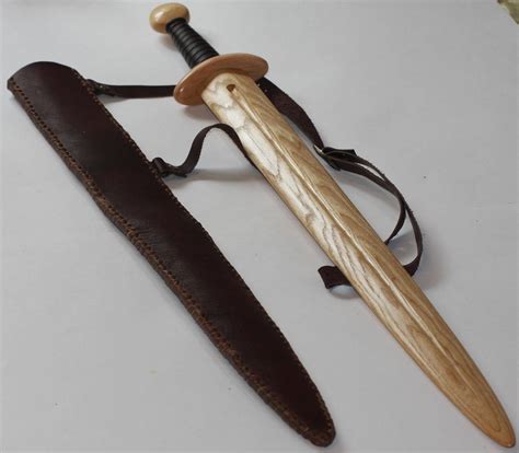 Toy Wooden Sword With Leather Sheath Etsy