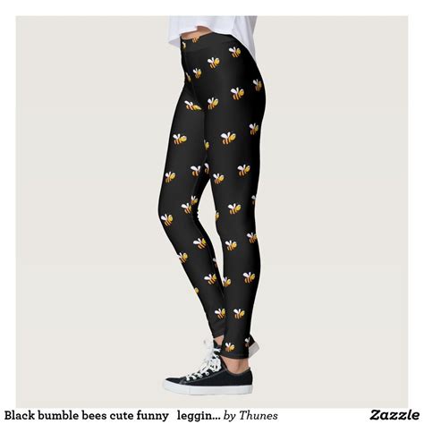 Black Bumble Bees Cute Funny Leggings Zazzle Black Bumble Bee