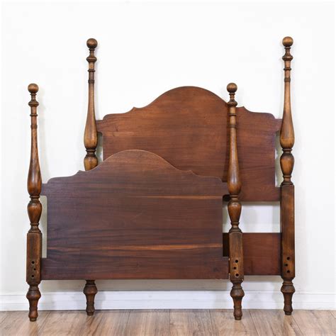 These Antique Twin Beds Are Featured In A Solid Wood With A Mahogany