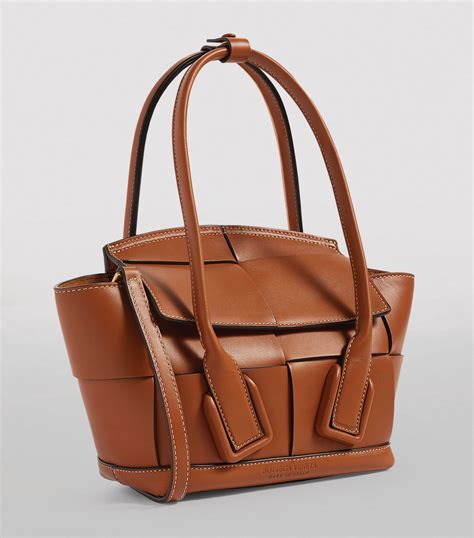 Womens Bottega Veneta Brown Leather Arco 29 Top Handle Bag Harrods Uk
