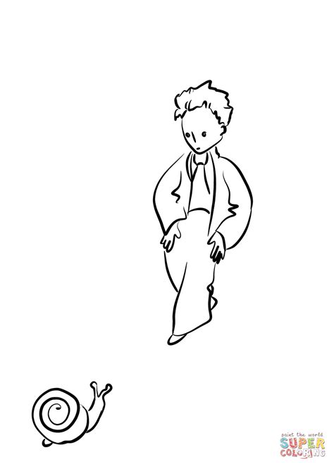 Select from 35970 printable crafts of cartoons, nature, animals, bible and many more. Little Prince and Snail coloring page | Free Printable ...