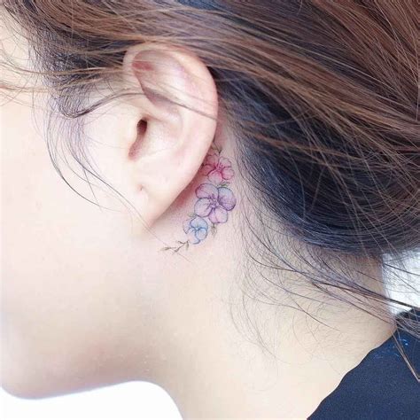 Flowers Behind Ear Tattoo Best Tattoo Ideas Gallery Oídos Tatuajes