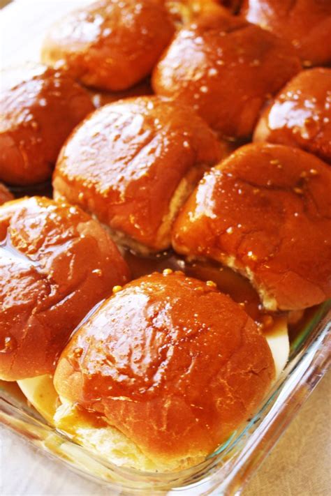 meg s baked ham and cheese sliders with magic sauce recipe baked ham ham and cheese rolled