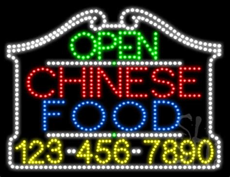 Explore reviews, menus and photos; Chinese Food Open with Phone Number Animated LED Sign ...
