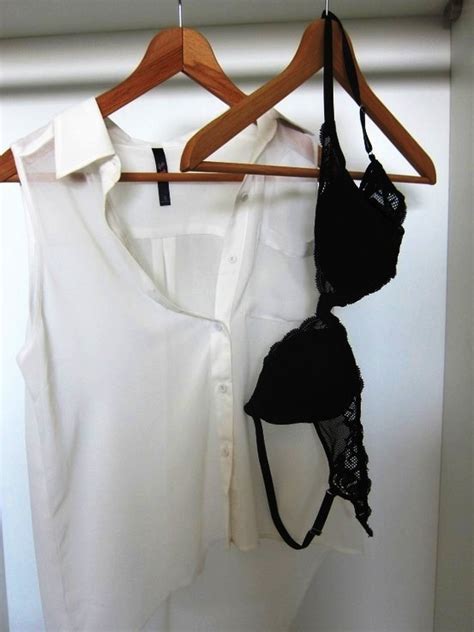 Black Bra White Blouse So Sexy Style Sheer And Lace Pinterest