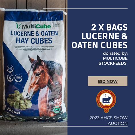 2 X Bags Lucerne And Oaten Cubes Donated By Multicube Stockfeeds