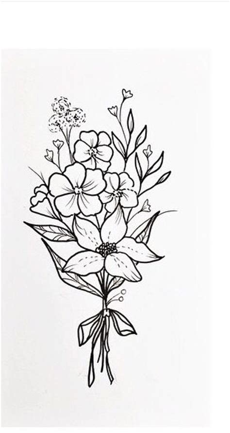 Why are flower tattoos so popular? I love this simple bunch of flowers- great small design to ...