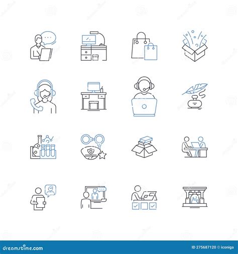 Skill Based Work Line Icons Collection Expertise Proficiency