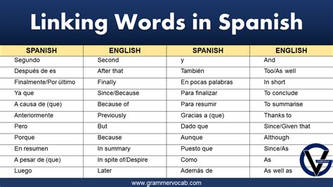 List Of Linking Words In Spanish Example Sentences Grammarvocab