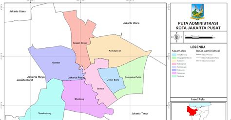 Peta Administrasi Kota Jakarta Pusat Provinsi DKI Jakarta NeededThing