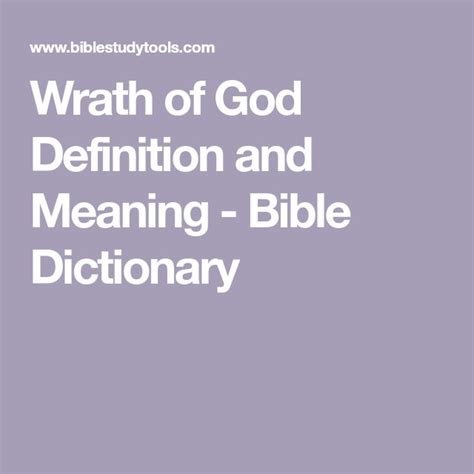 Wrath Of God Definition And Meaning Bible Dictionary Bible