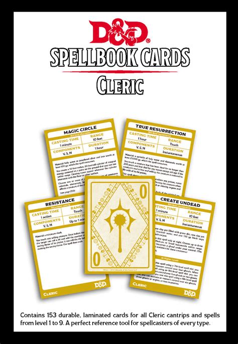 Dnd 5e Spellbook Cards Cleric Halcyon Games
