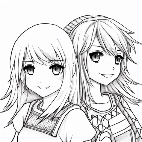 Anime Best Friend Coloring Pages