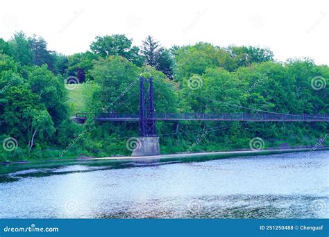 A Bridge On Kennebec River Stock Photo Image Of City 251250488