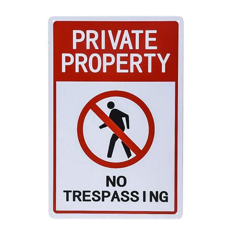 Private Property Signs No Trespassing Sign Metal Warning Trespass Yard