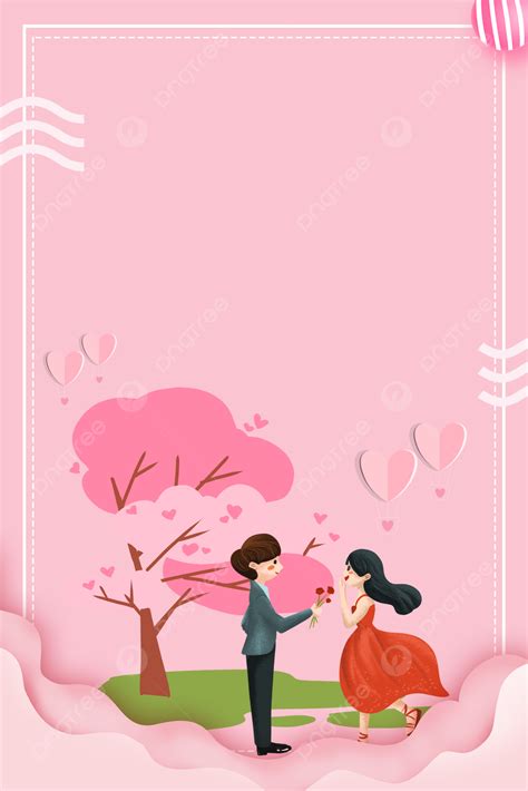Valentine S Day The Giving Tree Paper Cut Couple Red Love Background Wallpaper Image For Free