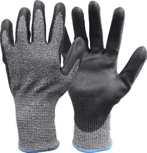 Hyper Tough Hppe Ansi A4 Anti Cut Pu Coated Work Gloves Full Fingers