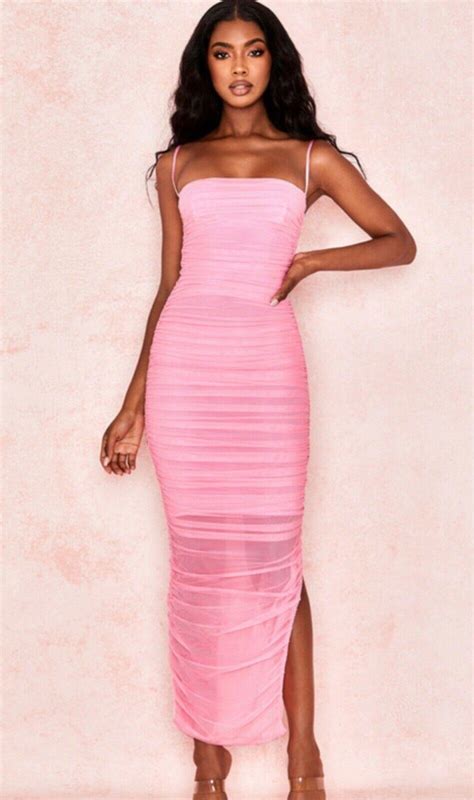 House Of Cb Pink Bodycon Dress The Volte