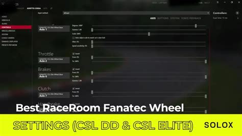 Best RaceRoom Fanatec Wheel Settings CSL DD CSL Elite