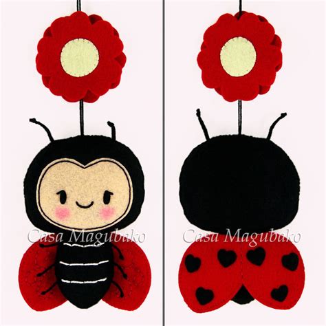 Pdf Felt Pattern Ladybug Sewing Pattern Felt Ladybug Etsy