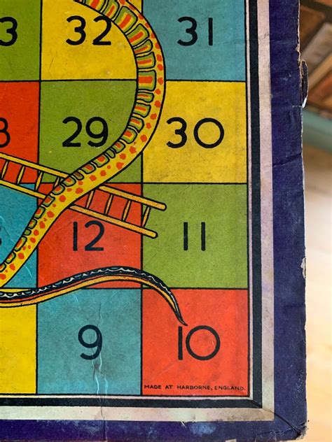 Vintage 1930s English Chad Valley Snakes And Ladders Board Etsy