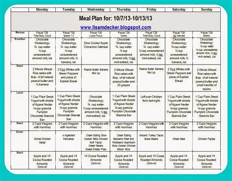 Fitness Meal Plan Template