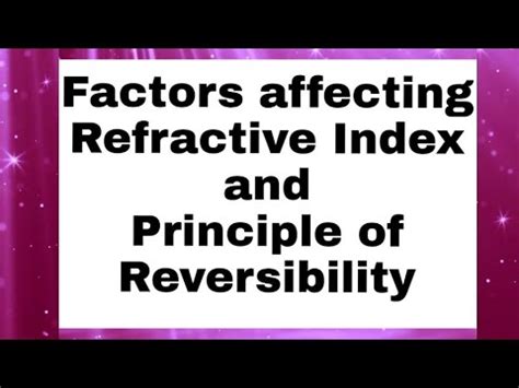 A higher temperature means the liquid becomes less dense and less viscous, causing light to travel faster in the medium. Factors affecting the Refractive Index & Principle of ...