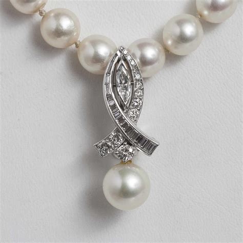 Pearl Diamond 14k Necklace Witherells Auction House