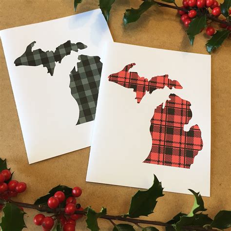 Michigan Christmas Card Michigan Gift Made in Michigan | Etsy | Michigan christmas, Michigan 