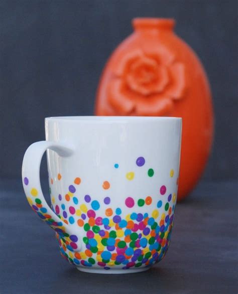 Diy Polka Dot Mug Pottery Painting Designs Pottery