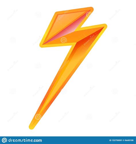 Night Lightning Bolt Icon Cartoon Style Stock Vector