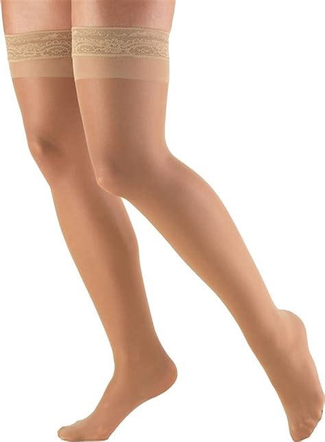 Truform 1764 Womens Compression Stockings Thigh High Sheer 8 15