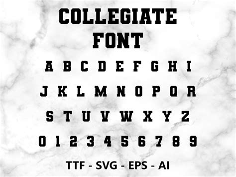 Collegiate Font Ttf Svg Personalisation And Customisation Etsy