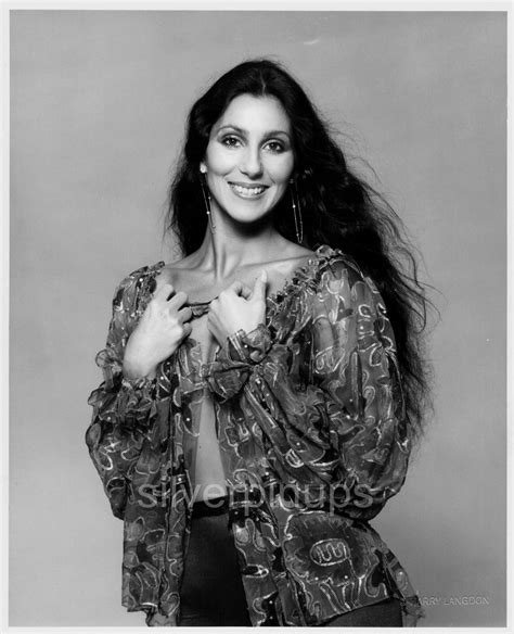 Is your network connection unstable or browser. Orig 1970's CHER Disco Glamour.. FASHION Portrait by HARRY LANGDON - Silverpinups