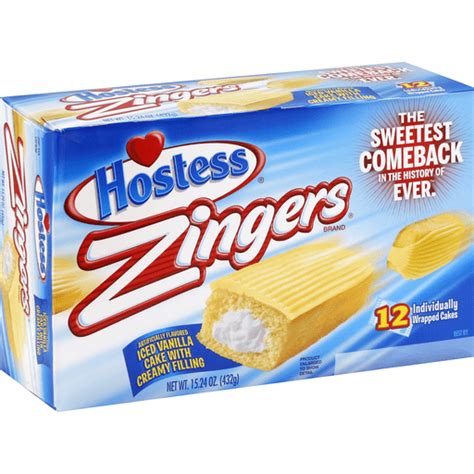 Hostess Zingers Iced Vanilla Snacks Chips And Dips Priceless Foods