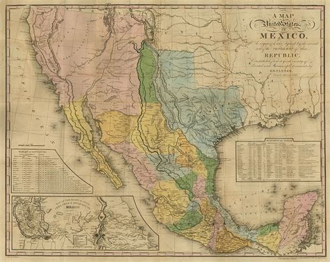Map Of The United States Of Mexico Tanner 1846 Digital Art By Texas