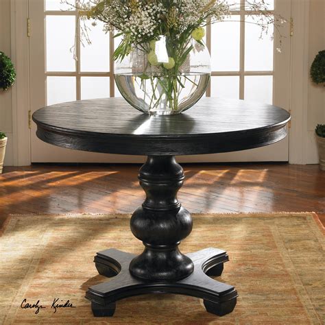 Brynmore Black Round Pedestal Table 42 Zin Home