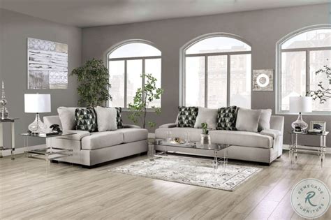 Reigate Light Gray Living Room Set From Furniture Of America Coleman