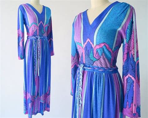 maurice 1960s psychedelic maxi dress vintage designer dress etsy vintage dress design