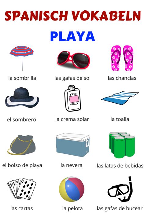 Spanisch Vokabeln Strand Spanische Welten Spanish Sentences Spanish