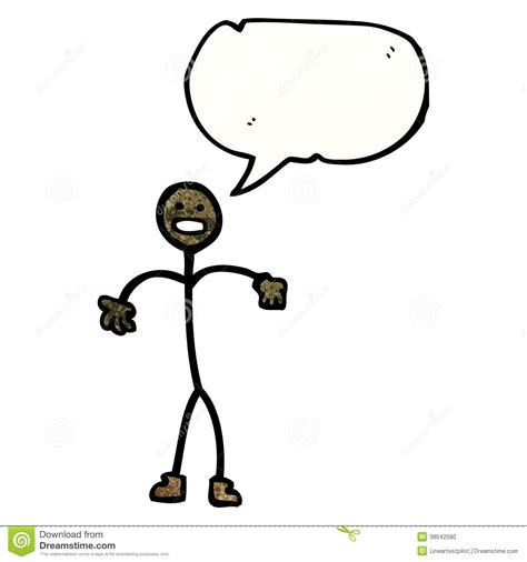 Cartoon Stick Man With Speech Bubble Stock Vector Illustration Of