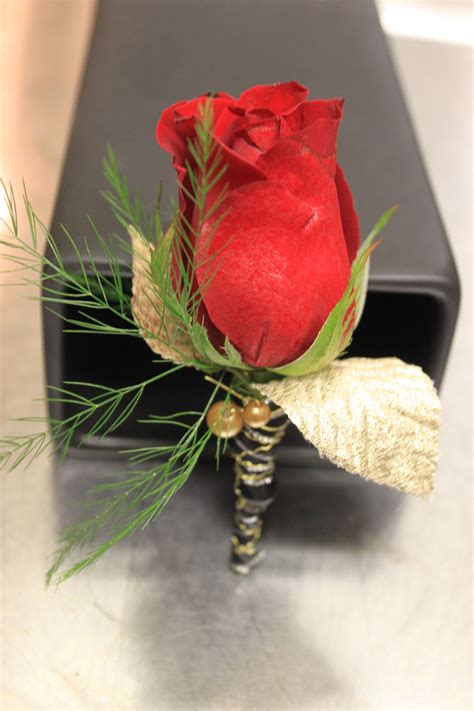 Red Rose Boutonnieres With Silver Accents Rose Boutonniere Red Rose Boutonniere Red Roses