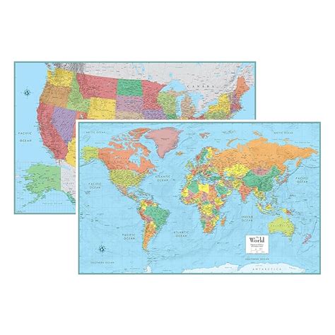 Buy Rmc 32 X 50 Signature United States Usa And World Wall Map Set