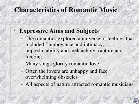 The era of romantic music is defined as the period of european classical music that runs roughly from 1820 to 1900, as well as music written according to the norms and styles of that period. Romantic period part 1 r