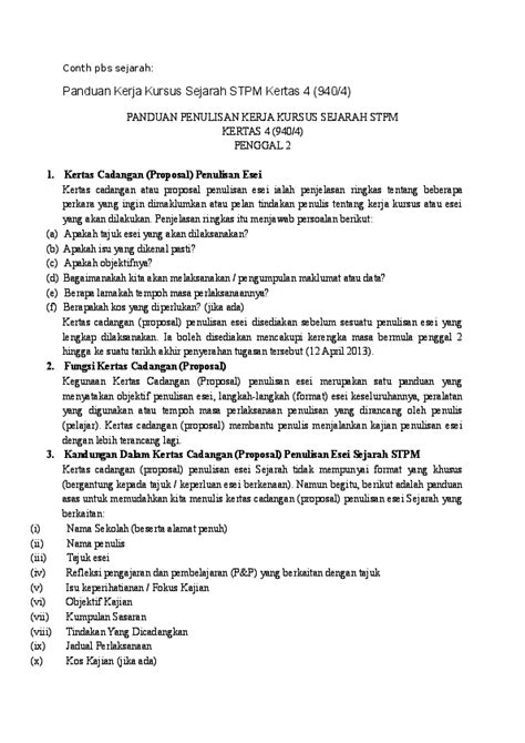 Penggal contoh resume kerja kursus pengajian perniagaan. (DOC) Conth pbs sejarah: Panduan Kerja Kursus Sejarah STPM ...